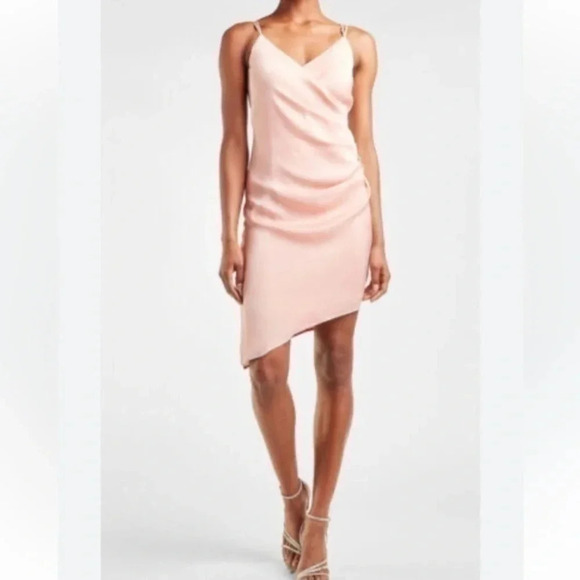 Express | Champagne Asymmetrical Formsl Cocktail Dress Size XS - Picture 1 of 3